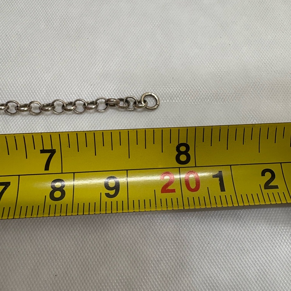 Sterling Silver Evil Eye Glass Bead Chain Bracelet 7.25” - Picture 7 of 9